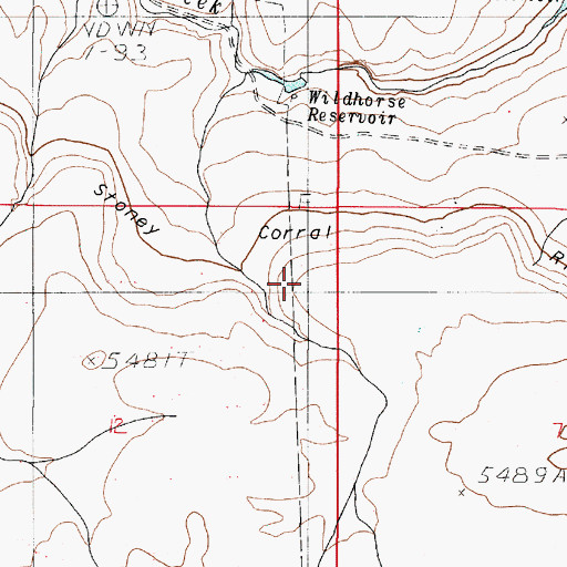 Topographic Map of Stoney Corral Ridge, OR