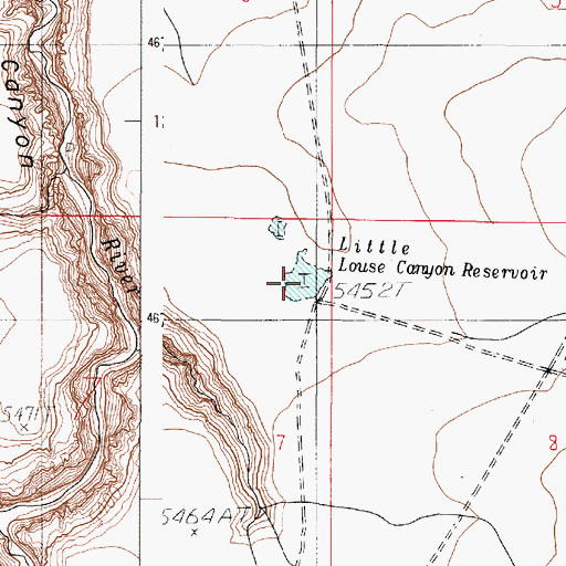 Topographic Map of Little Louse Canyon Reservoir, OR