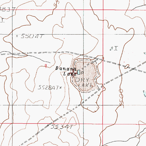 Topographic Map of Banana Lake, OR