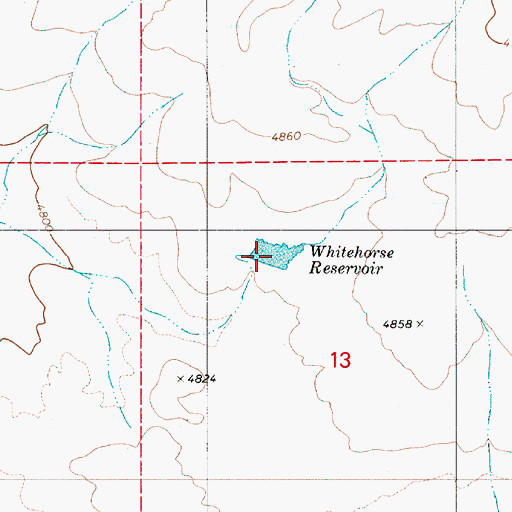 Topographic Map of Whitehorse Reservoir, OR