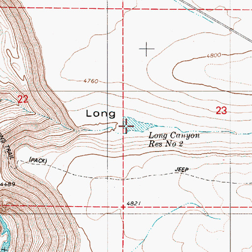 Topographic Map of Long Canyon Reservoir Number Two, OR
