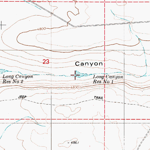Topographic Map of Long Canyon Reservoir Number One, OR