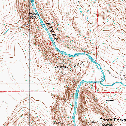 Topographic Map of Military Grade, OR