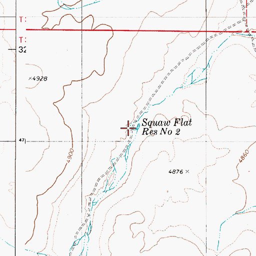Topographic Map of Squaw Flat Reservoir Number Two, OR