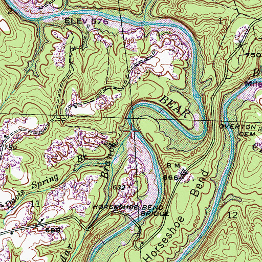 Topographic Map of Cedar Branch, AL