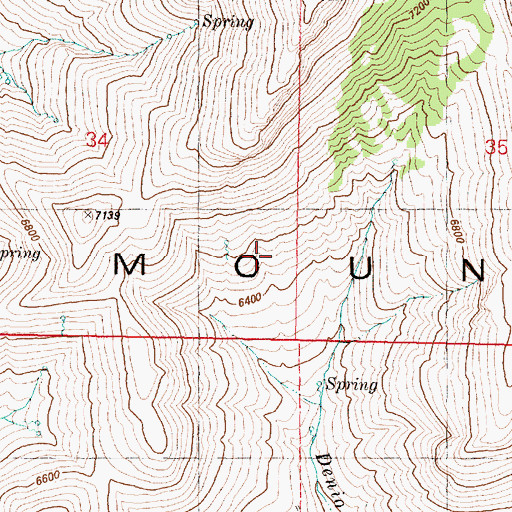 Topographic Map of Pueblo Mountains Wilderness Study Area, OR