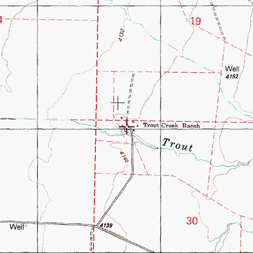 Topographic Map of Trout Creek Ranch, OR