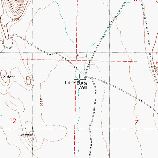 Topographic Map of Little Butte Well, OR