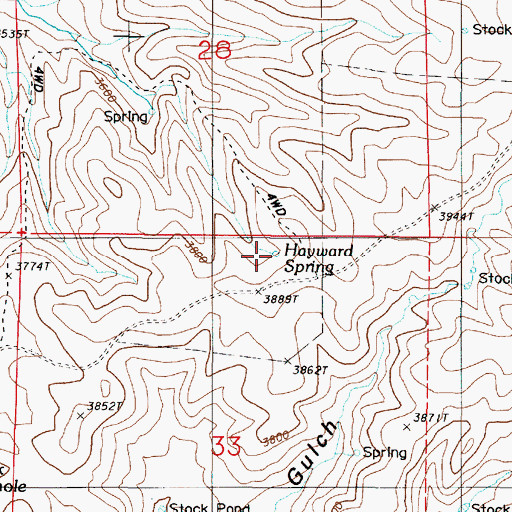 Topographic Map of Hayward Spring, OR
