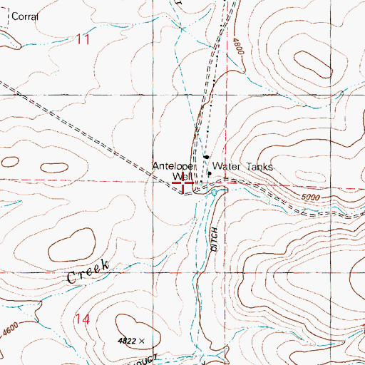 Topographic Map of Antelope Well, OR