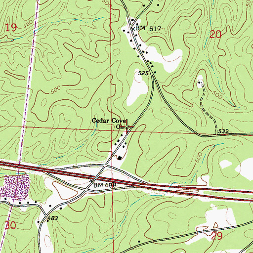Topographic Map of Cedar Cove Church, AL