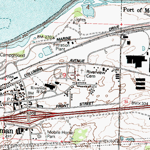 Topographic Map of Boardman Cemetery, OR
