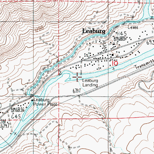 Topographic Map of Leaburg Landing County Park, OR