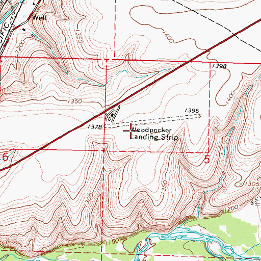 Topographic Map of Woodpecker Landing Strip (historical), OR