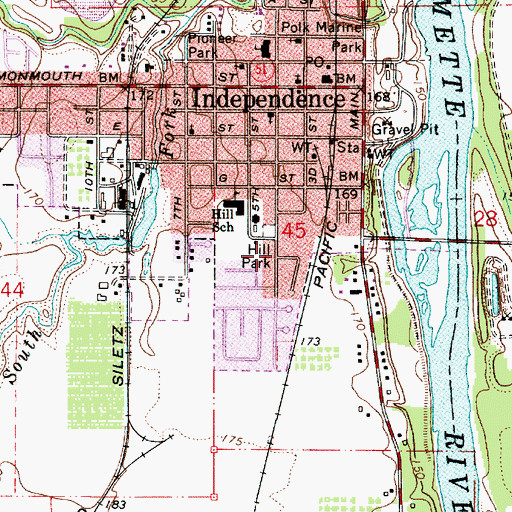 Topographic Map of Henry Hill Park, OR