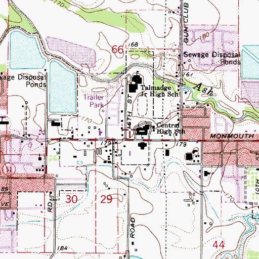 Topographic Map of Central High School, OR