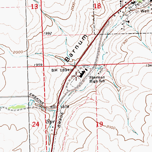 Topographic Map of Sherman Junior - Senior High School, OR