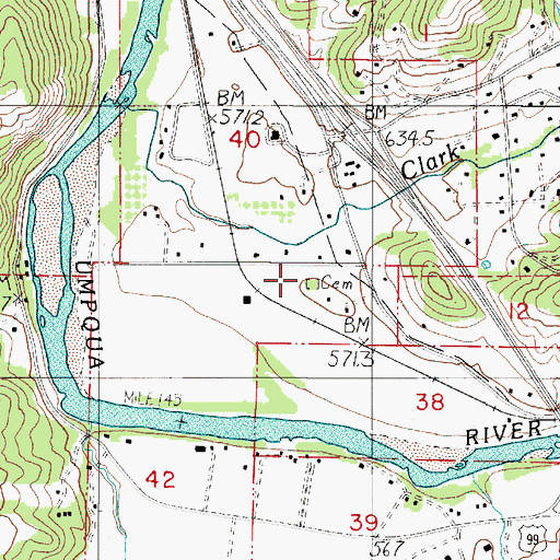 Topographic Map of Burnett Cemetery, OR