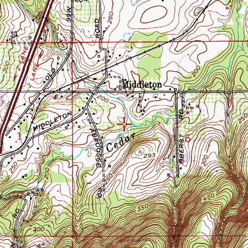 Topographic Map of Goose Creek, OR