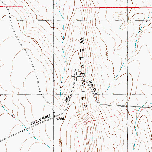 Topographic Map of Twelvemile Hill Grade, OR