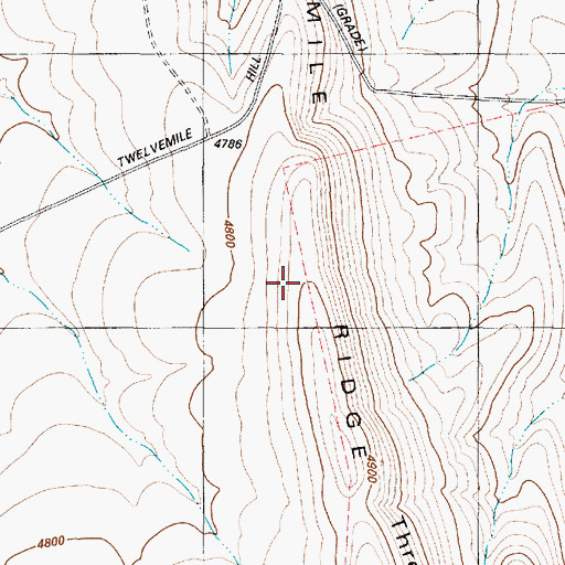 Topographic Map of Twelvemile Ridge, OR