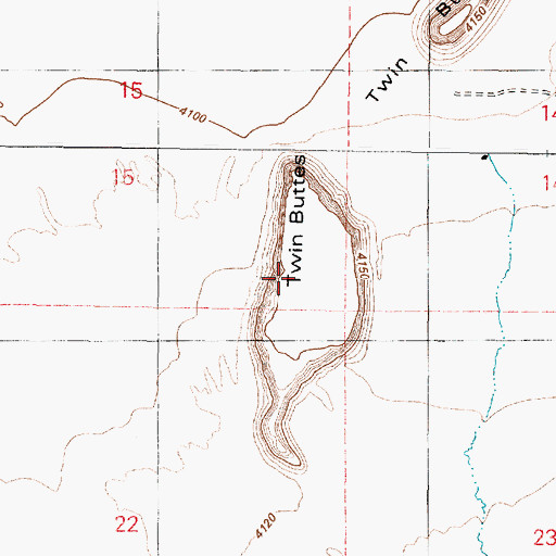 Topographic Map of Twin Buttes, OR