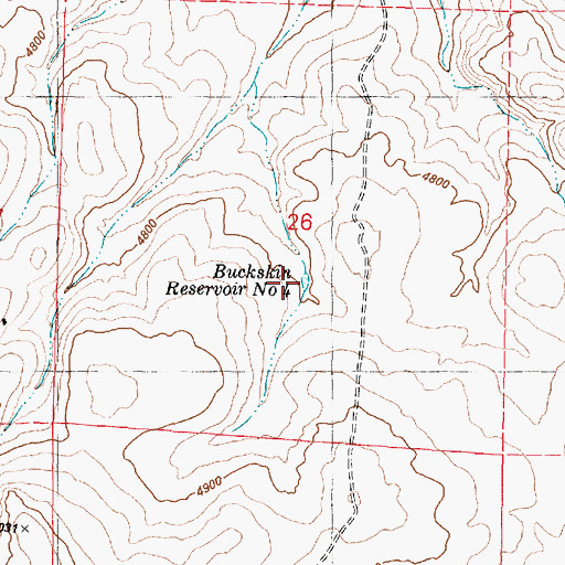 Topographic Map of Buckskin Reservoir Number Four, OR