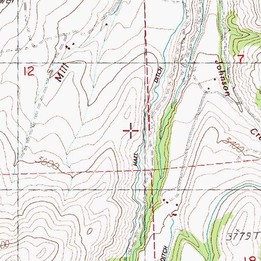 Topographic Map of Hall Ditch, OR