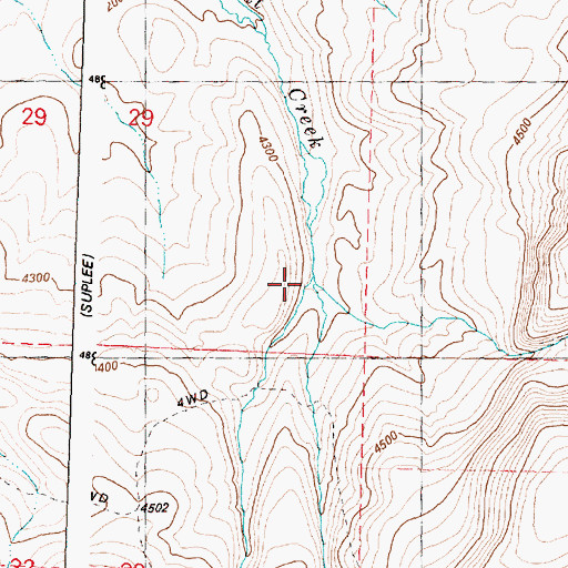 Topographic Map of North Fork Trout Creek, OR
