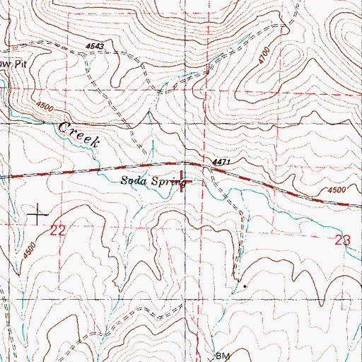 Topographic Map of Soda Spring, OR