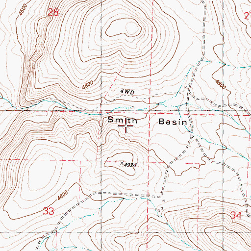 Topographic Map of Smith Basin, OR