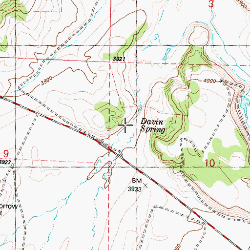 Topographic Map of Davin Spring, OR
