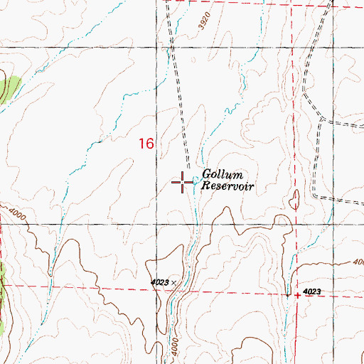 Topographic Map of Gollum Reservoir, OR