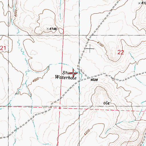 Topographic Map of Stump Waterhole, OR