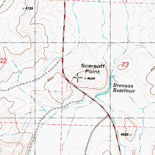 Topographic Map of Scareoff Point, OR