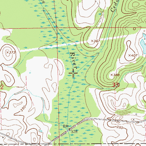 Topographic Map of Cedar Creek, AL