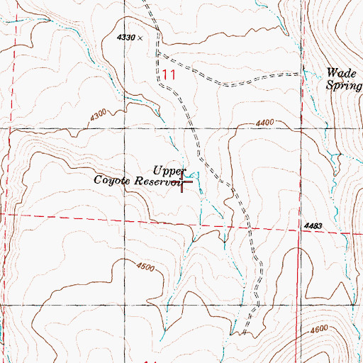 Topographic Map of Upper Coyote Reservoir, OR