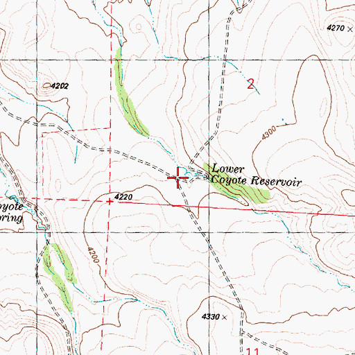 Topographic Map of Lower Coyote Reservoir, OR
