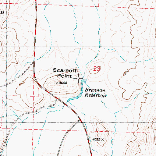 Topographic Map of Brennan Reservoir, OR