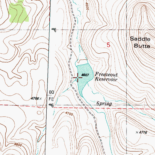 Topographic Map of Freezeout Reservoir, OR