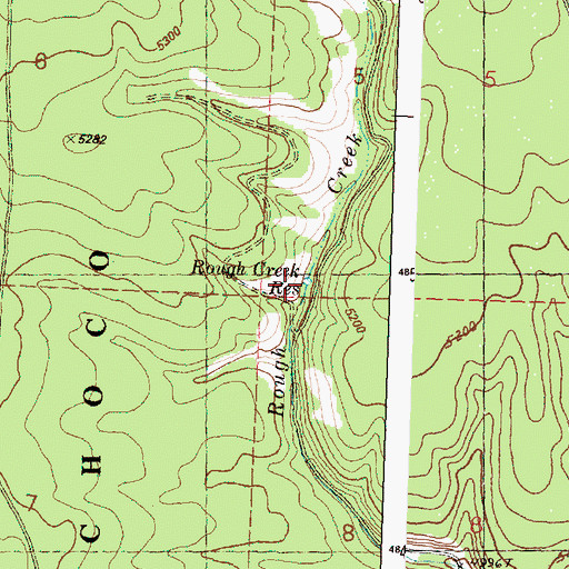 Topographic Map of Rough Creek Reservoir, OR
