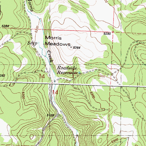 Topographic Map of Roadside Reservoir, OR