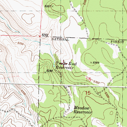 Topographic Map of Trails End Reservoir, OR