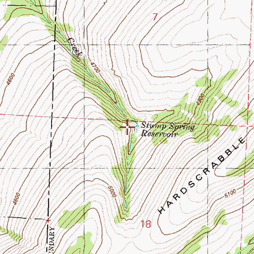 Topographic Map of Stump Creek Reservoir, OR
