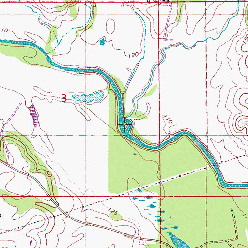 Topographic Map of Cedar Creek, AL