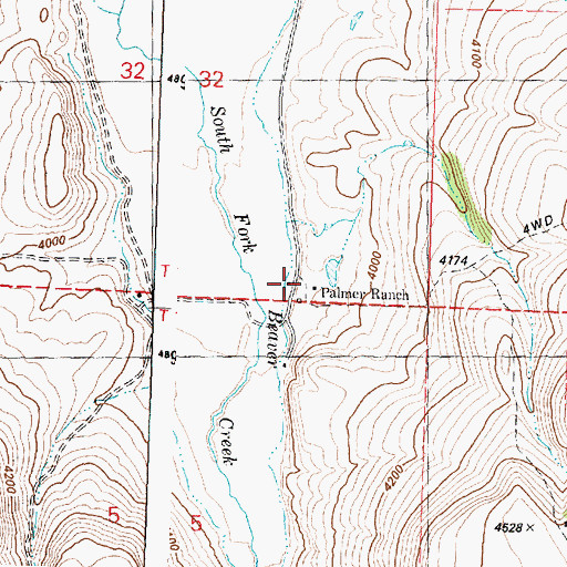 Topographic Map of Palmer Ranch, OR