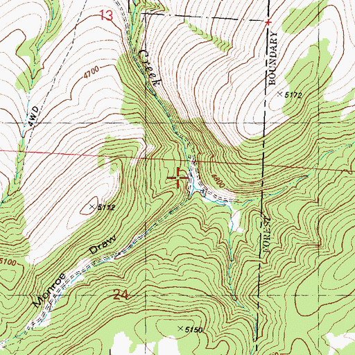 Topographic Map of Monroe Draw, OR