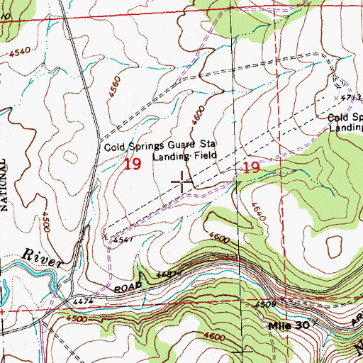 Topographic Map of Cold Spring Guard Station Landing Field (historical), OR