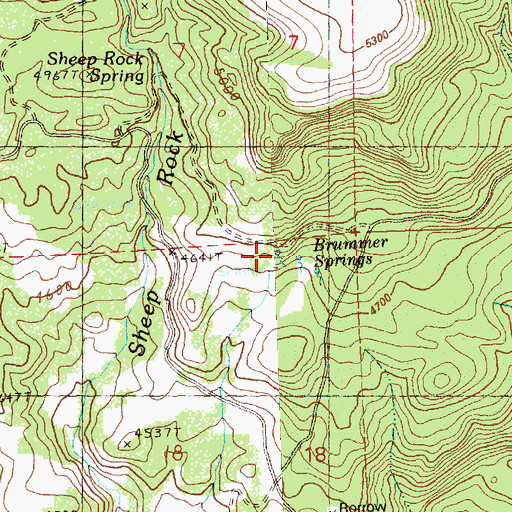 Topographic Map of Brummer Springs, OR