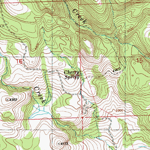 Topographic Map of Cherry Spring, OR